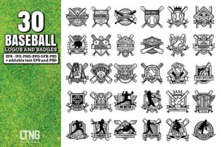 30 Baseball Logos and Badges: Graphics & Illustrations