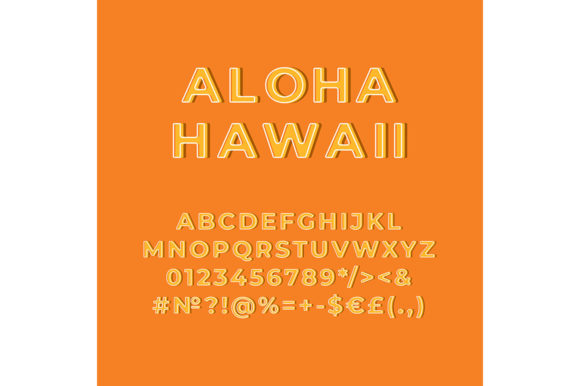 Aloha Hawaii Vintage 3d Vector Alphabet Graphics Review
