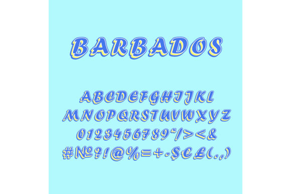 Barbados Vintage 3D Alphabet: Graphics & Print Templates
