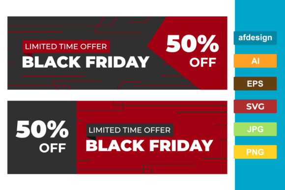 Black Friday Event Banner: Graphics for Print Templates