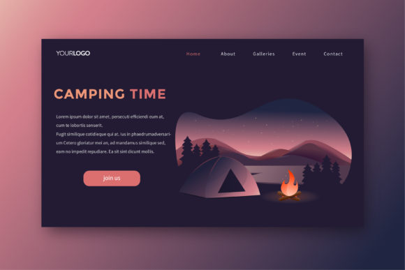 Camping Landing Page: Graphics for Websites