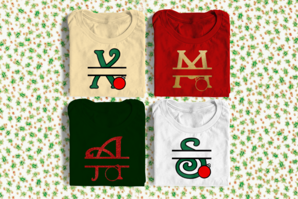 Christmas Ornament Split Letters: Graphics for Crafts