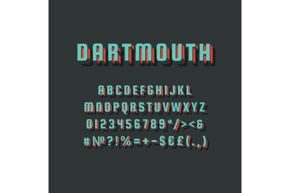 Dartmouth Vintage 3D Alphabet: Graphics & Print Templates