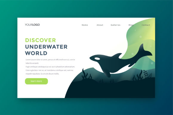 Discover Underwater Landing Page: Graphics for Websites