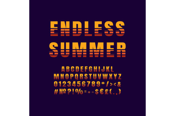 Endless Summer Vintage Vector Alphabet: Graphics & Print Templates