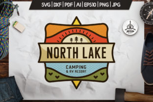 North Lake Camping Logo Badge Template: Graphics & Logos