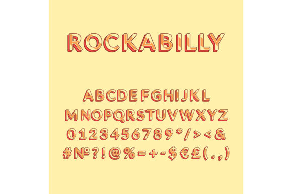 Rockabilly Vintage 3d Vector Alphabet: Bold Graphics for Print Templates