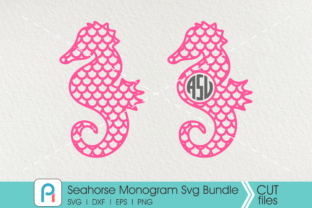 Seahorse Monogram: Graphics for Crafts & Sales