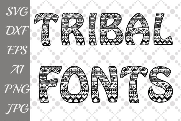Tribal Fonts, Aztec Alphabet: Graphics for Crafts